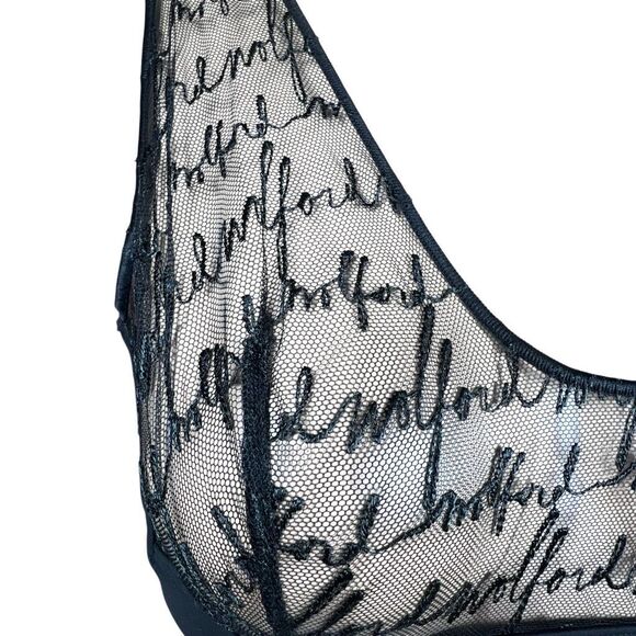 NWT Wolford Obsessed Skin Black Bra Sheer Mesh Top Medium - Picture 3 of 13